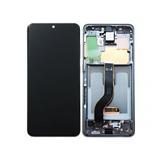 Touch+Display+Frame Samsung Galaxy S20/G980/S20 5G/G981 Service Pack Cinza/Preto